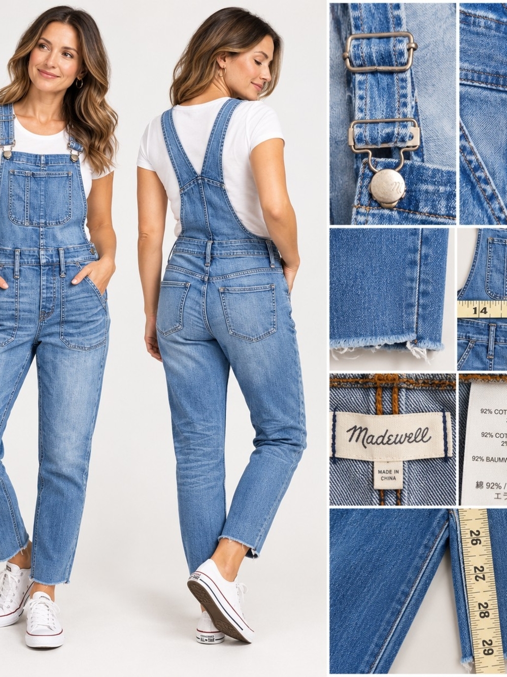 Madewell Small Denim Overalls Contemporary Casual Coastal Cowgirl Utility Workwe